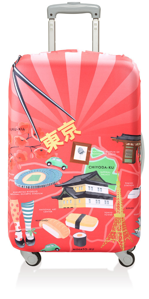 Чехол для чемодана LOQI LUGGAGE COVER M - URBAN Tokyo