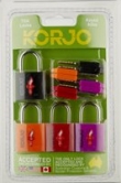 Набор из 4-х цветных замков TSA с ключами KORJO TSA LL4